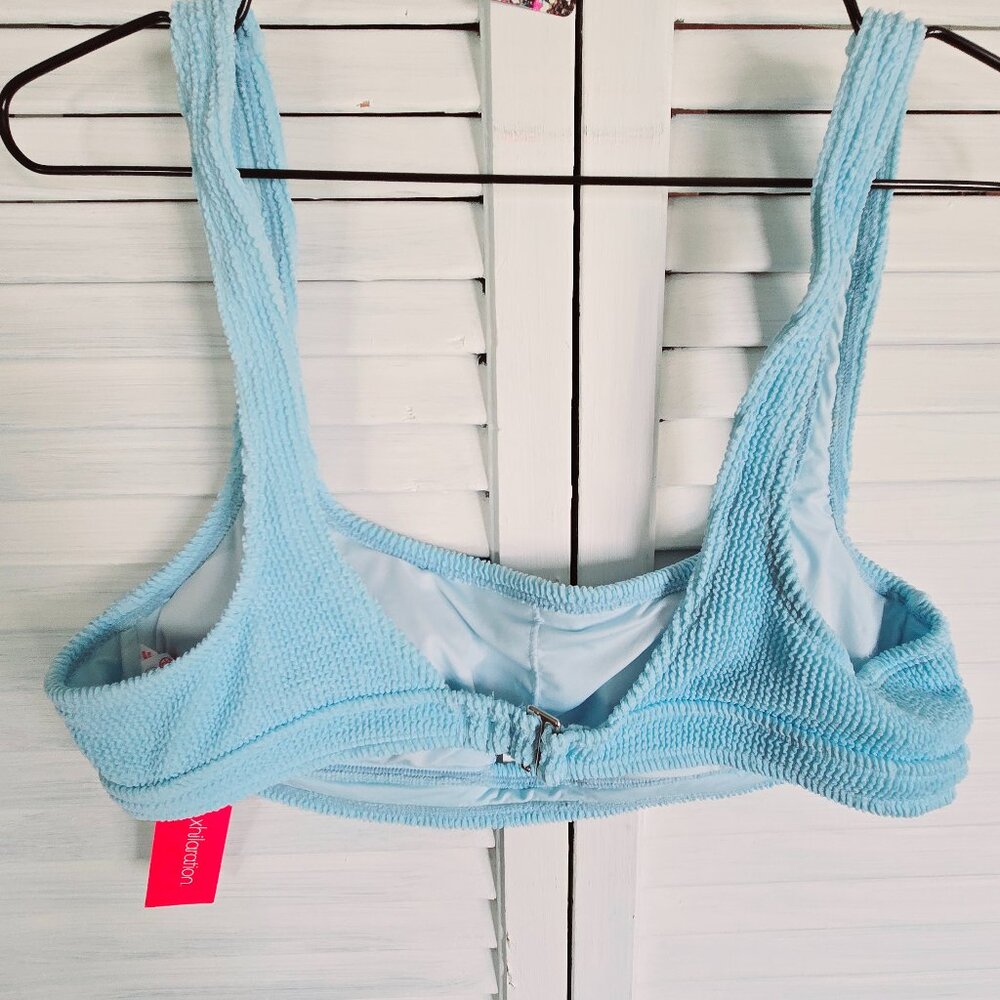 NWT TARGET XHILARATION BABY BLUE BRALETTE STYLE TEXTURED BIKINI TOP XL (12-14) - Picture 4 of 6